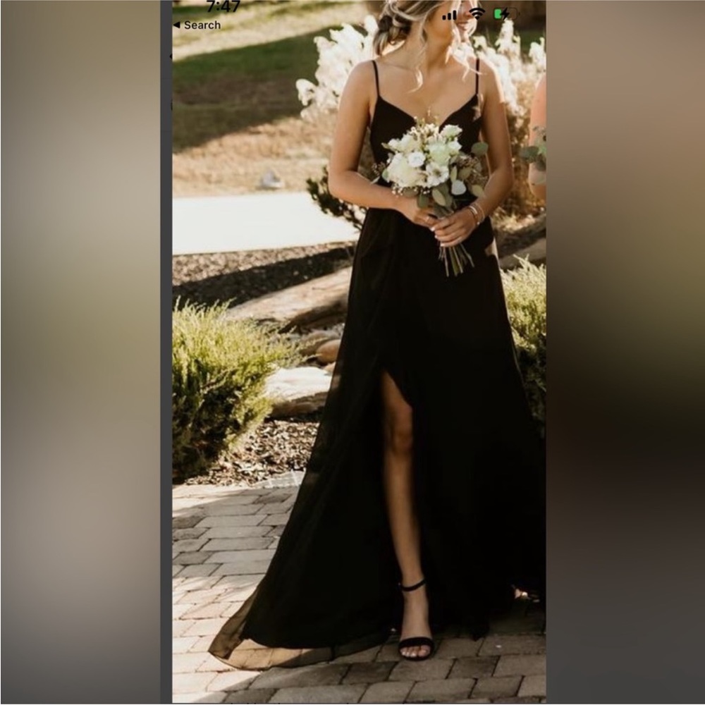 Black formal bridesmaid dress